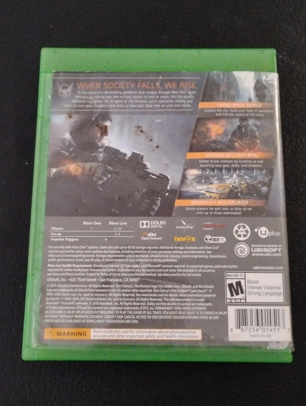 Tom Clancy's The Division (Xbox One) - Physical Disc with Original Case